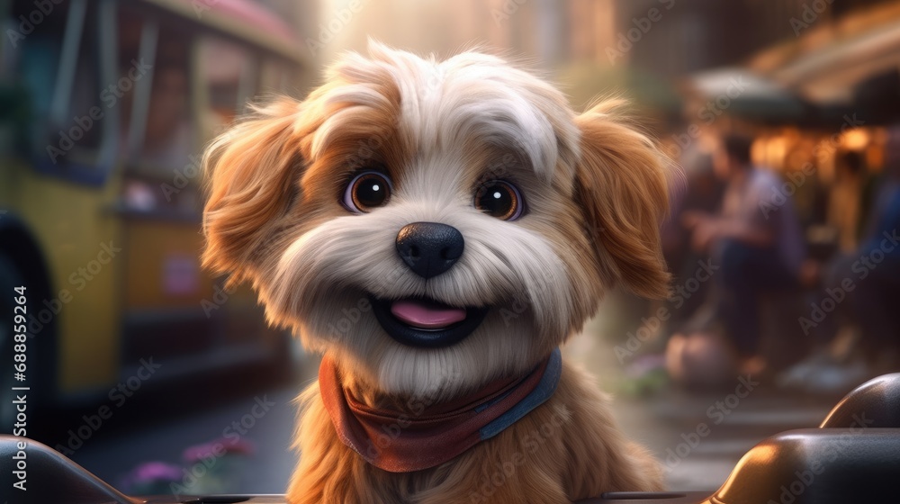 Cute baby puppy smiling. Cartoon animation style. Created with Generative AI.
Cute baby puppy smiling. Cartoon animation style. Created with Generative AI.