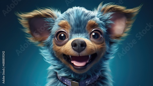 Cute baby puppy smiling. Cartoon animation style. Created with Generative AI.  