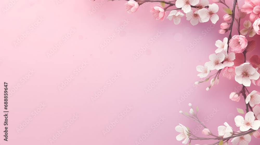 Pink and White Flowers on a Vibrant Pink Background