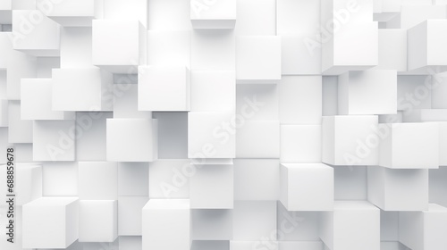 Background of a White Wall Covered in Cubes