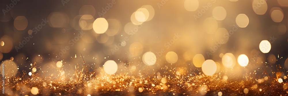 Golden glitter and fireworks In abstract defocused lights. Golden glitter and fireworks In abstract defocused lights.