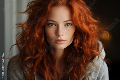 Red hair female model