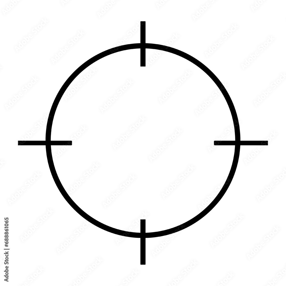 black blank target icon isolated on transparent background