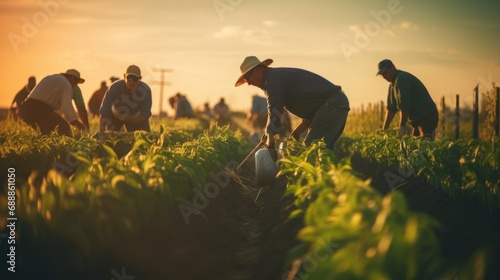 A Group of Farmers Working Together in a Field © David