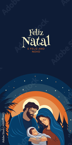 Noite de Natal. Nascimento de Jesus Cristo. Feliz Natal. familia sagrada
