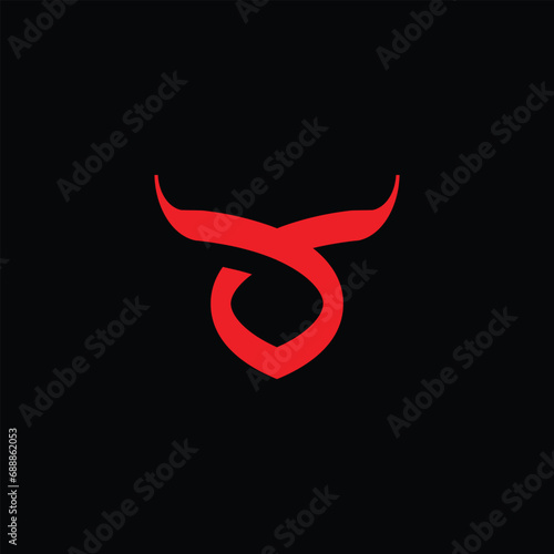 modern stylish bull head logo design