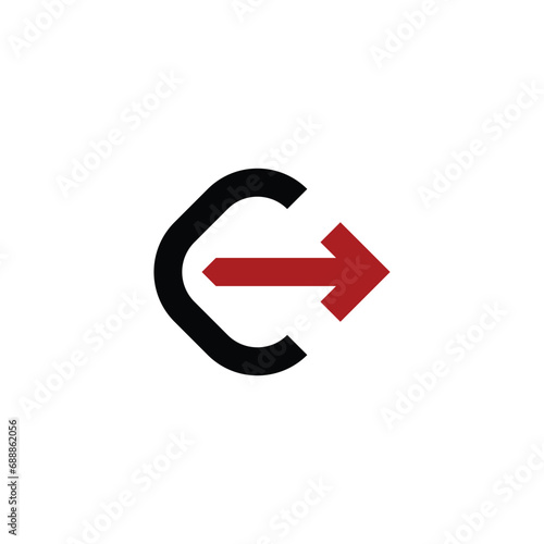 initial letter C with arrow logo design