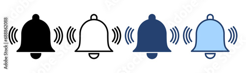Bell icon vector. Notification sign and symbol for web site design