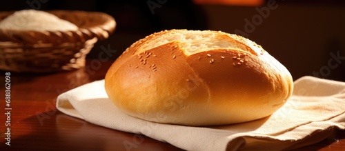 Mexican bakery item known as Bolillo, a white bread for Tortas and food accompaniment. photo