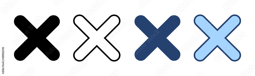 Close icon vector. Delete sign and symbol. cross sign Close icon vector. Delete sign and symbol. cross sign