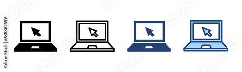 Laptop icon vector. computer sign and symbol