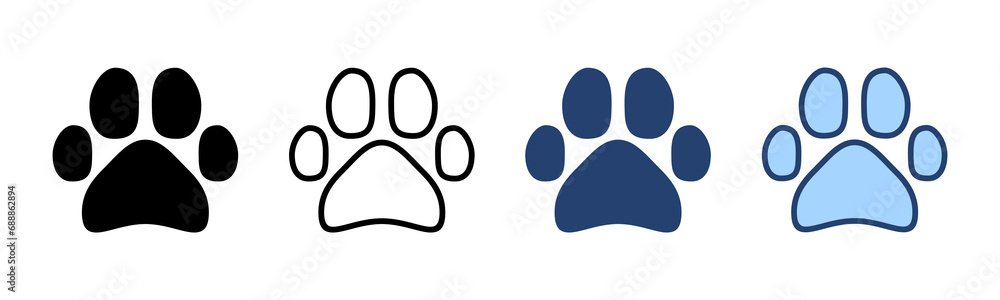Paw icon vector. paw print sign and symbol. dog or cat paw Paw icon vector. paw print sign and symbol. dog or cat paw