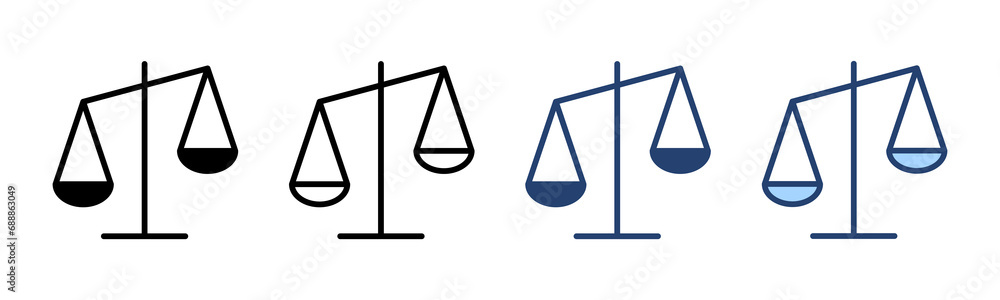Scales icon vector. Law scale icon. Justice sign and symbol Scales icon vector. Law scale icon. Justice sign and symbol