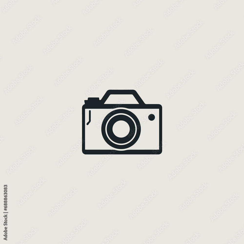 カメラをシンボリックの用いたロゴのベクター画像