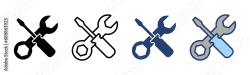 Repair tools icon vector. tool sign and symbol. setting icon. Wrench and screwdriver. Service