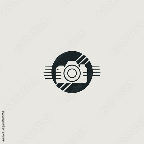 カメラをシンボリックの用いたロゴのベクター画像