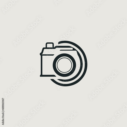 カメラをシンボリックの用いたロゴのベクター画像