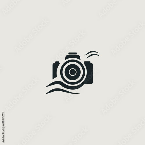 カメラをシンボリックの用いたロゴのベクター画像
