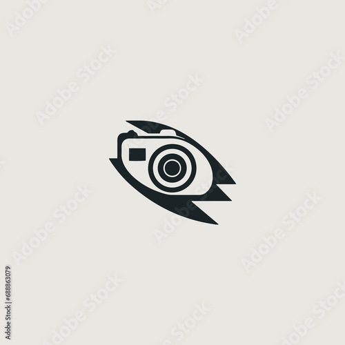 カメラをシンボリックの用いたロゴのベクター画像