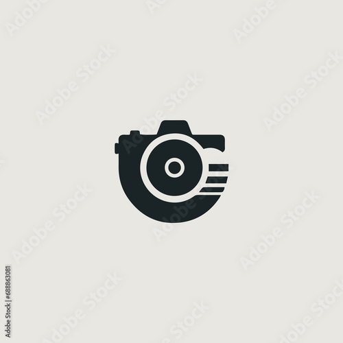 カメラをシンボリックの用いたロゴのベクター画像