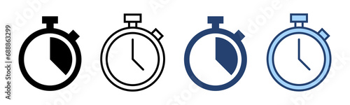 Stopwatch icon vector. Timer sign and symbol. Countdown icon. Period of time