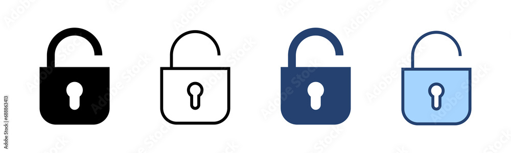 Unlock icon vector. Unlock sign and symbol. unlocked padlock icon Unlock icon vector. Unlock sign and symbol. unlocked padlock icon