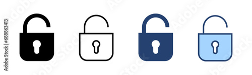 Unlock icon vector. Unlock sign and symbol. unlocked padlock icon