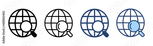 Web icon vector. go to web sign and symbol. web click icon. Global search icon photo