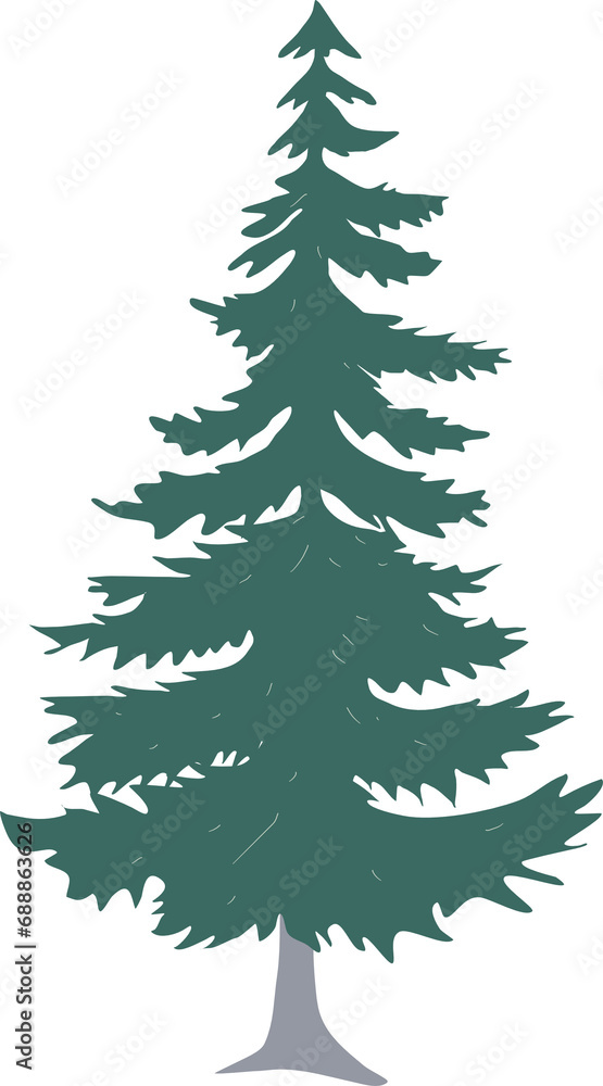 christmas tree vector on png or transparent background