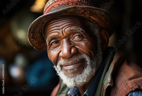 Happy black american male farmer