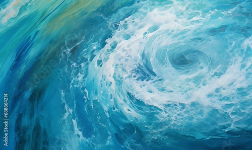 rough tsunami oil painting Generative AI