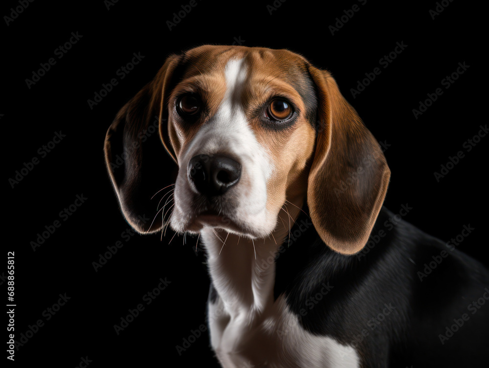 Beagle Dog Studio Shot on Clear Isolated Background, Generative AI