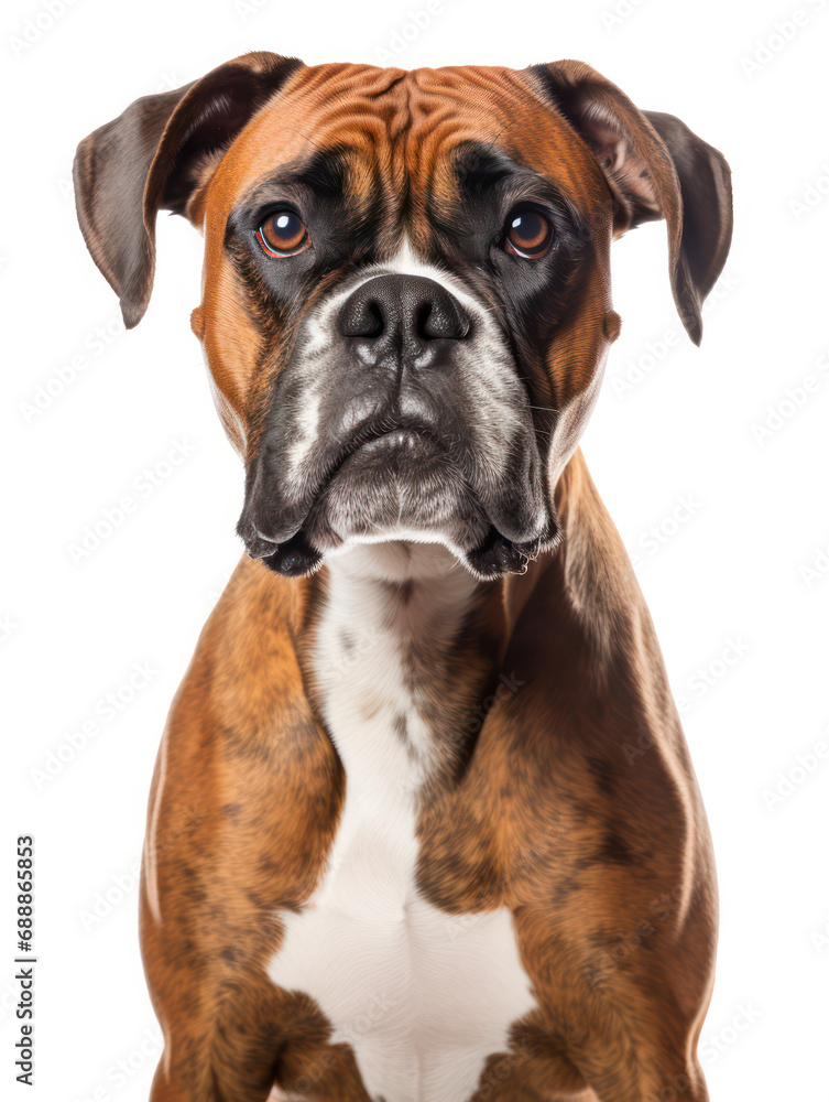 Boxer Dog Studio Shot on Clear Isolated Background, Generative AI Boxer Dog Studio Shot on Clear Isolated Background, Generative AI
