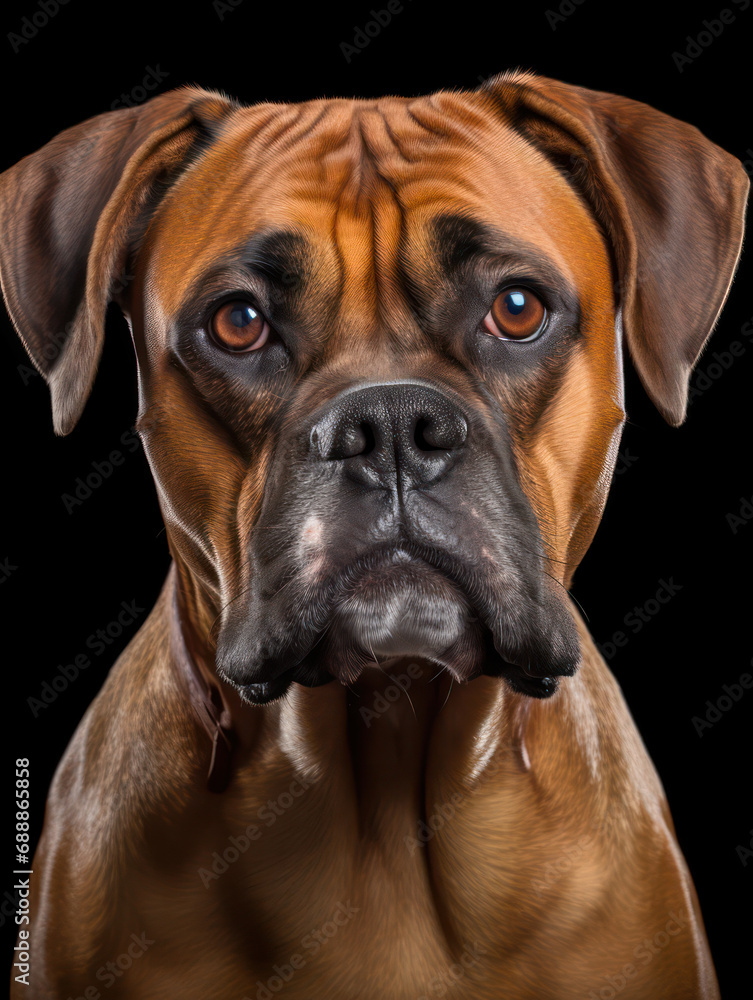 Boxer Dog Studio Shot on Clear Isolated Background, Generative AI