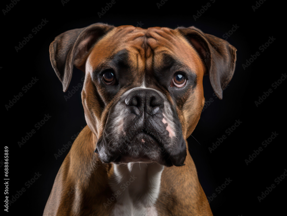 Boxer Dog Studio Shot on Clear Isolated Background, Generative AI