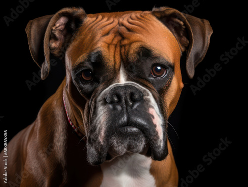 Boxer Dog Studio Shot on Clear Isolated Background, Generative AI