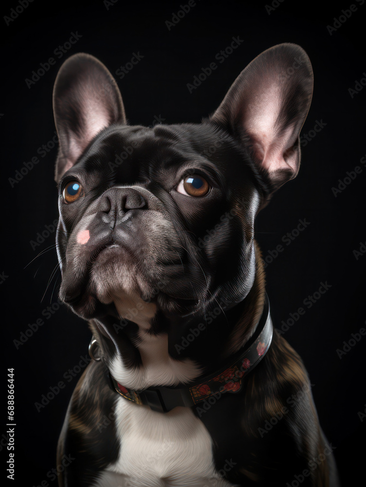 French Bulldog Studio Shot on Clear Isolated Background, Generative AI