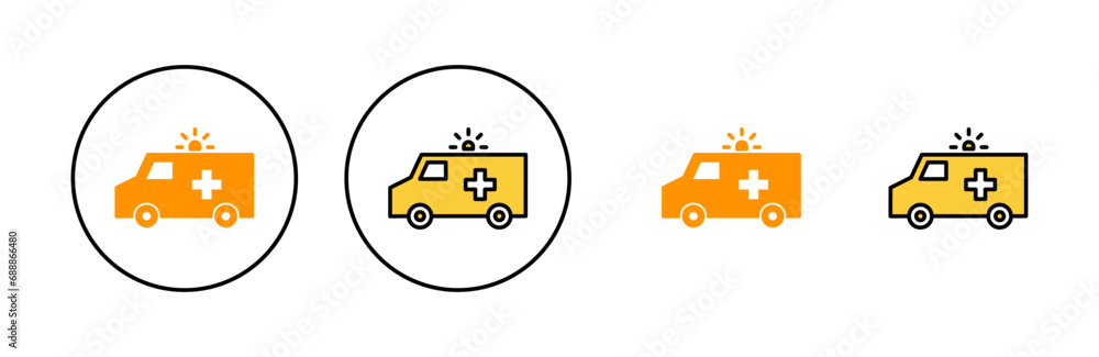 Ambulance icon set for web and mobile app. ambulance truck sign and symbol. ambulance car Ambulance icon set for web and mobile app. ambulance truck sign and symbol. ambulance car