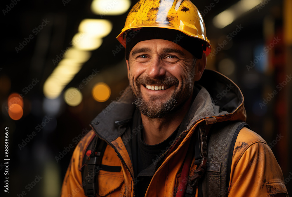 Cheerful construction worker Cheerful construction worker