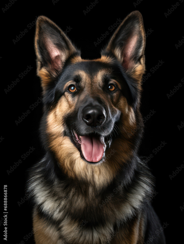 German Shepherd Dog Studio Shot on Clear Isolated Background, Generative AI German Shepherd Dog Studio Shot on Clear Isolated Background, Generative AI
