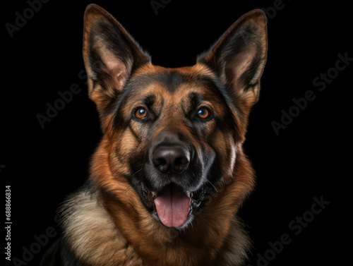 German Shepherd Dog Studio Shot on Clear Isolated Background  Generative AI