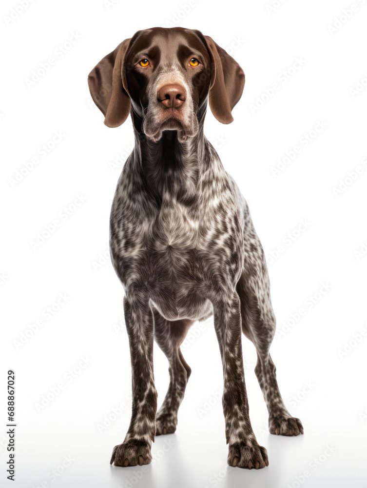 German Shorthaired Pointer Dog Studio Shot on Clear Isolated Background, Generative AI