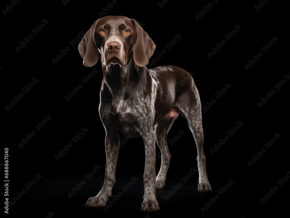 German Shorthaired Pointer Dog Studio Shot on Clear Isolated Background, Generative AI German Shorthaired Pointer Dog Studio Shot on Clear Isolated Background, Generative AI