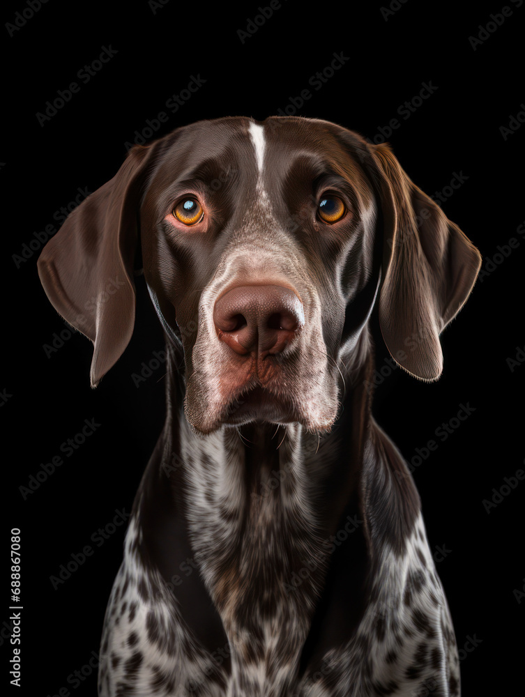German Shorthaired Pointer Dog Studio Shot on Clear Isolated Background, Generative AI