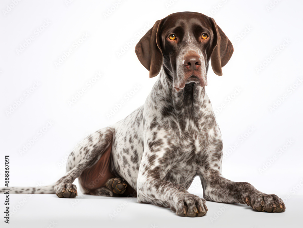 German Shorthaired Pointer Dog Studio Shot on Clear Isolated Background, Generative AI