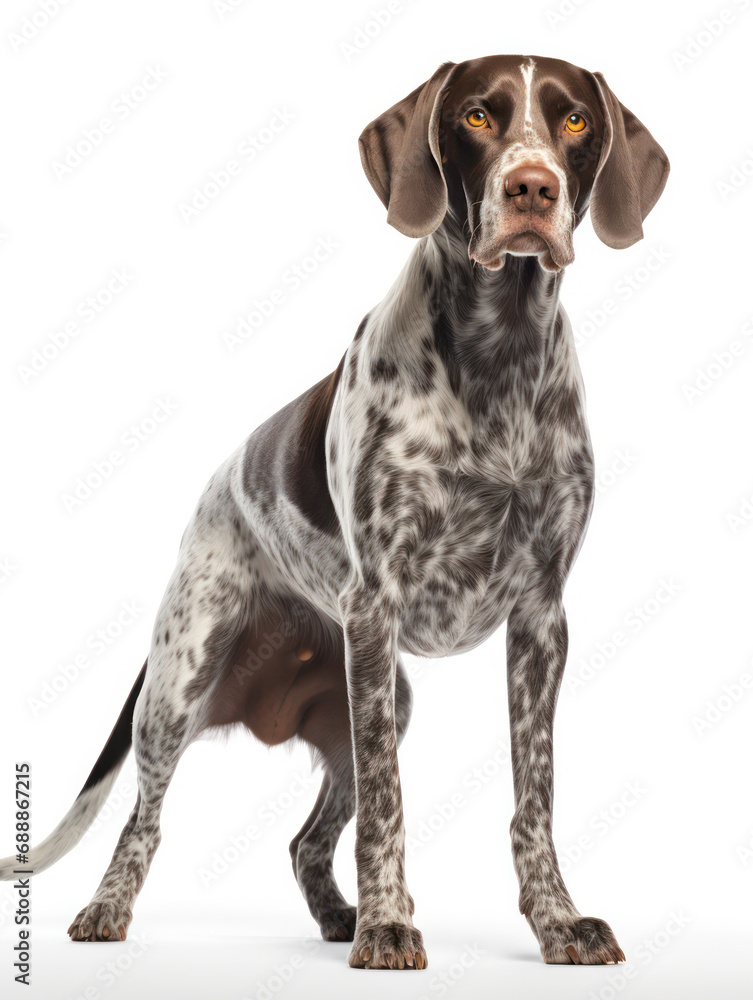 German Shorthaired Pointer Dog Studio Shot on Clear Isolated Background, Generative AI