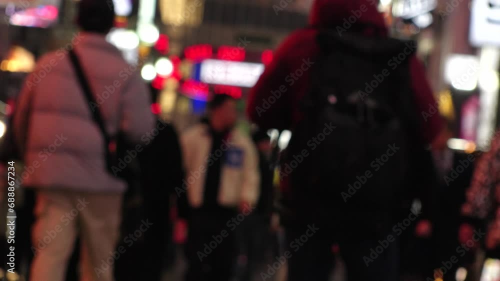 SHINJUKU, TOKYO, JAPAN - NOV 2023 : KABUKICHO downtown area at night. Colorful led neon street signs at entertainment district. Japanese urban city nightlife, bar, club and drinking concept video. SHINJUKU, TOKYO, JAPAN - NOV 2023 : KABUKICHO downtown area at night. Colorful led neon street signs at entertainment district. Japanese urban city nightlife, bar, club and drinking concept video.