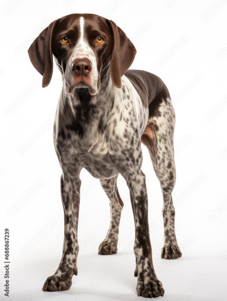 German Shorthaired Pointer Dog Studio Shot on Clear Isolated Background, Generative AI