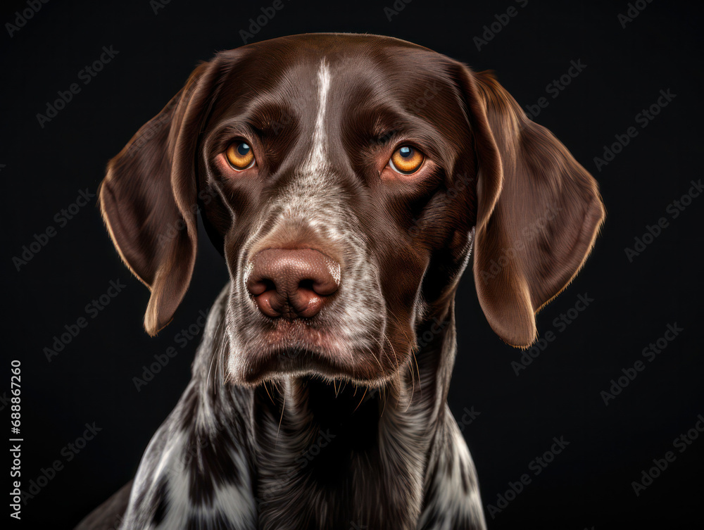 German Shorthaired Pointer Dog Studio Shot on Clear Isolated Background, Generative AI