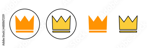 Crown icon set for web and mobile app. crown sign and symbol